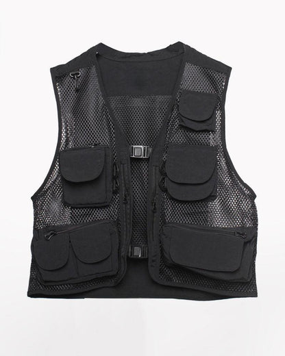 Beat It Multi-pocket Fishnet Vest - Techwear Official