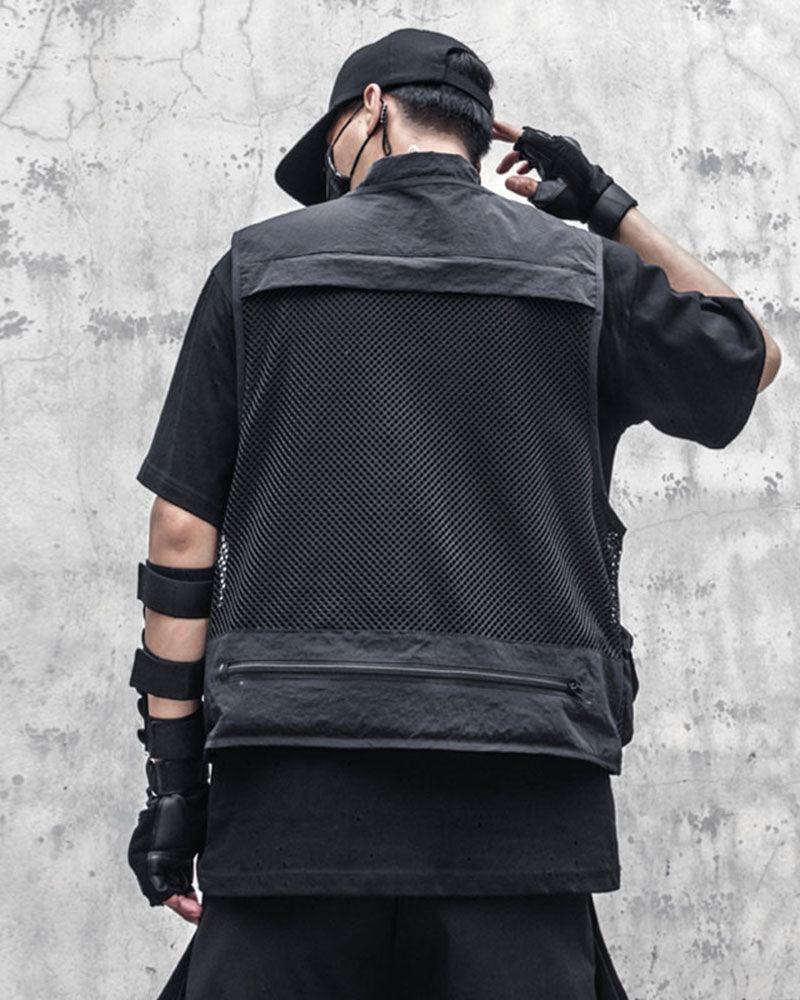 Beat It Multi-pocket Fishnet Vest - Techwear Official