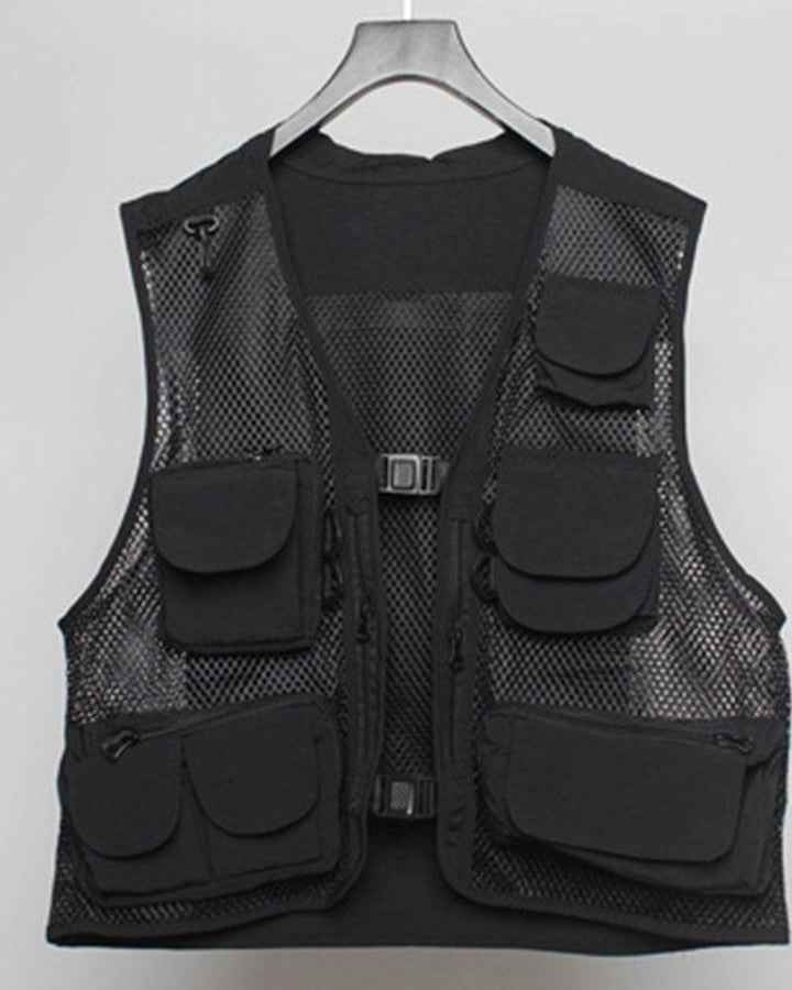 Beat It Multi-pocket Fishnet Vest - Techwear Official