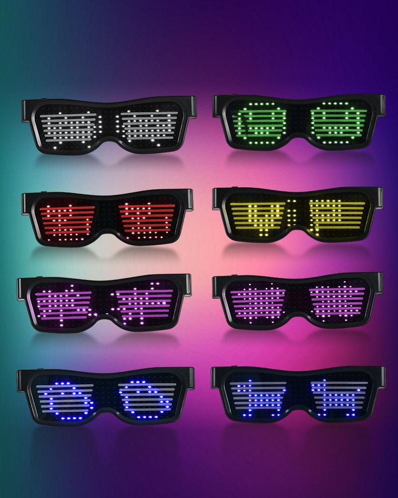 Beating Notes Cyberpunk LED Luminous Glasses ( Customizable Text And Image Available) - Techwear Official