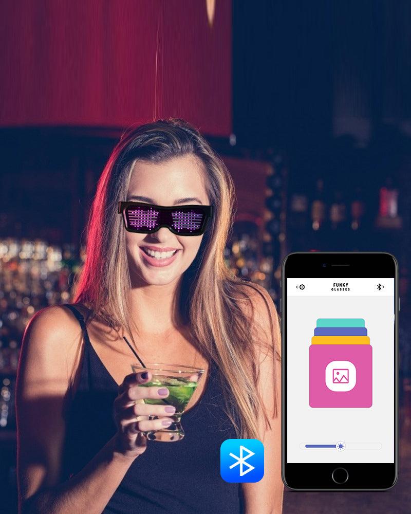 Beating Notes Cyberpunk LED Luminous Glasses ( Customizable Text And Image Available) - Techwear Official