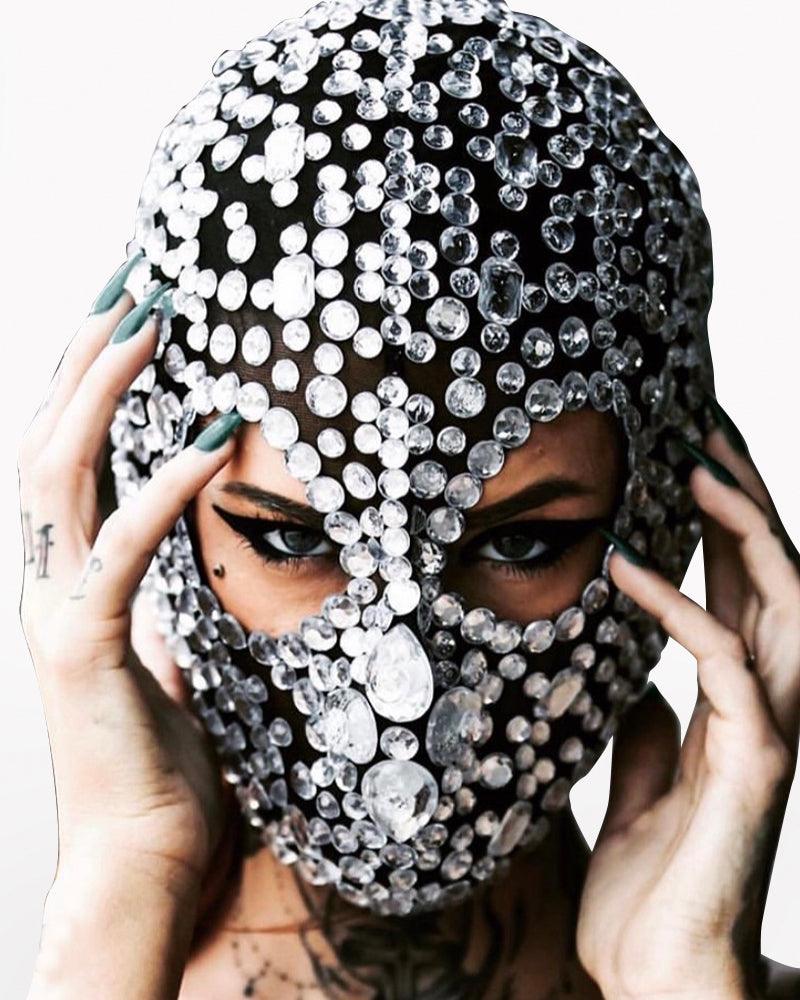 Break It Off Full Face Cover Diamond Sequins Balaclava Mask - Techwear Official