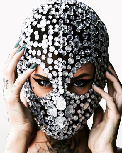 Break It Off Full Face Cover Diamond Sequins Balaclava Mask - Techwear Official
