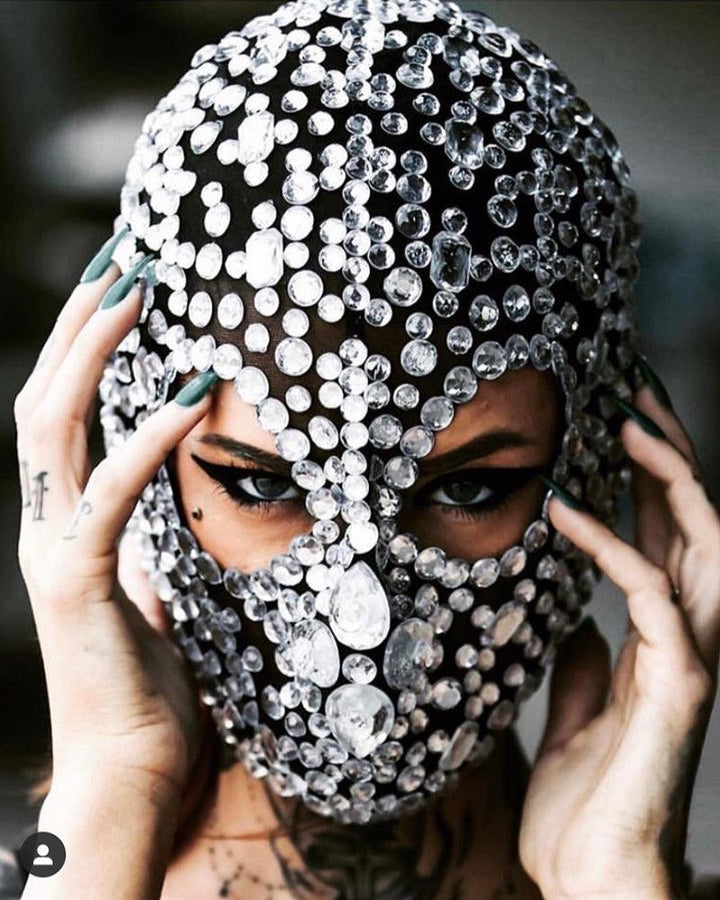 Break It Off Full Face Cover Diamond Sequins Balaclava Mask - Techwear Official