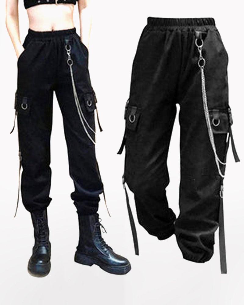 Techwear Cool Women Chain Cargo Pants – Techwear Official