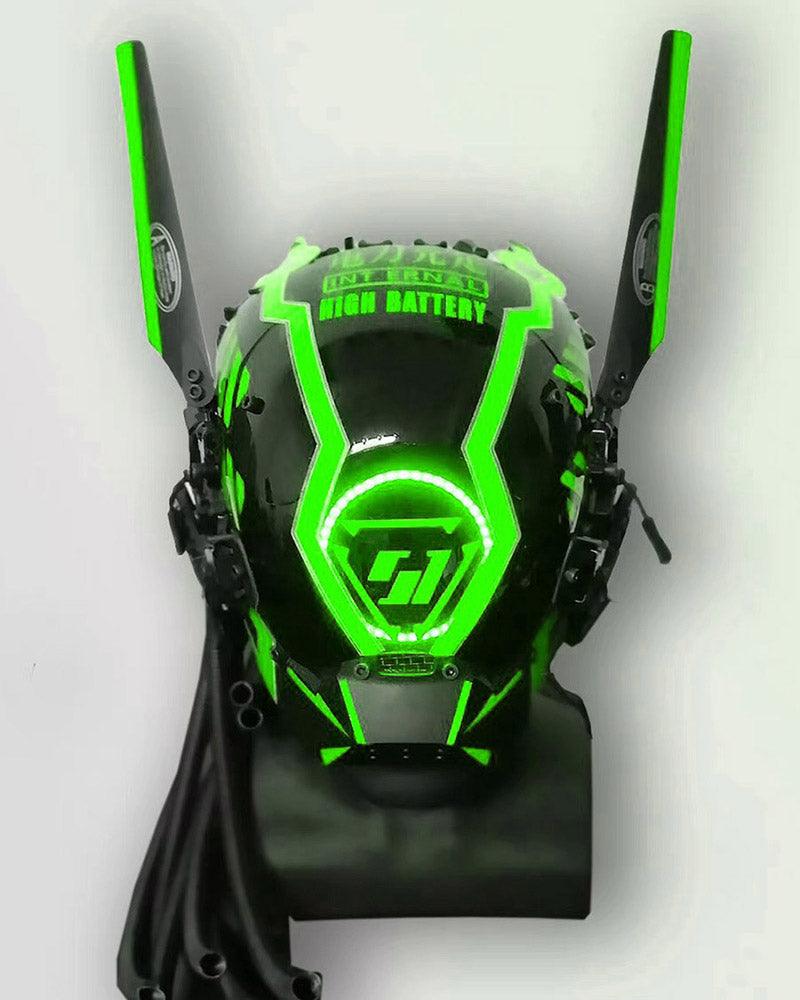 Conservation Of Energy Dreadlocks Cyberpunk Mask (LEDs available in 7 colors) - Techwear Official