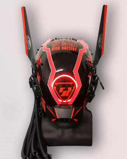 Conservation Of Energy Dreadlocks Cyberpunk Mask (LEDs available in 7 colors) - Techwear Official