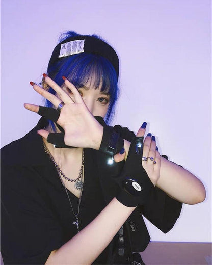Cybergirl Glow Gloves - Techwear Official