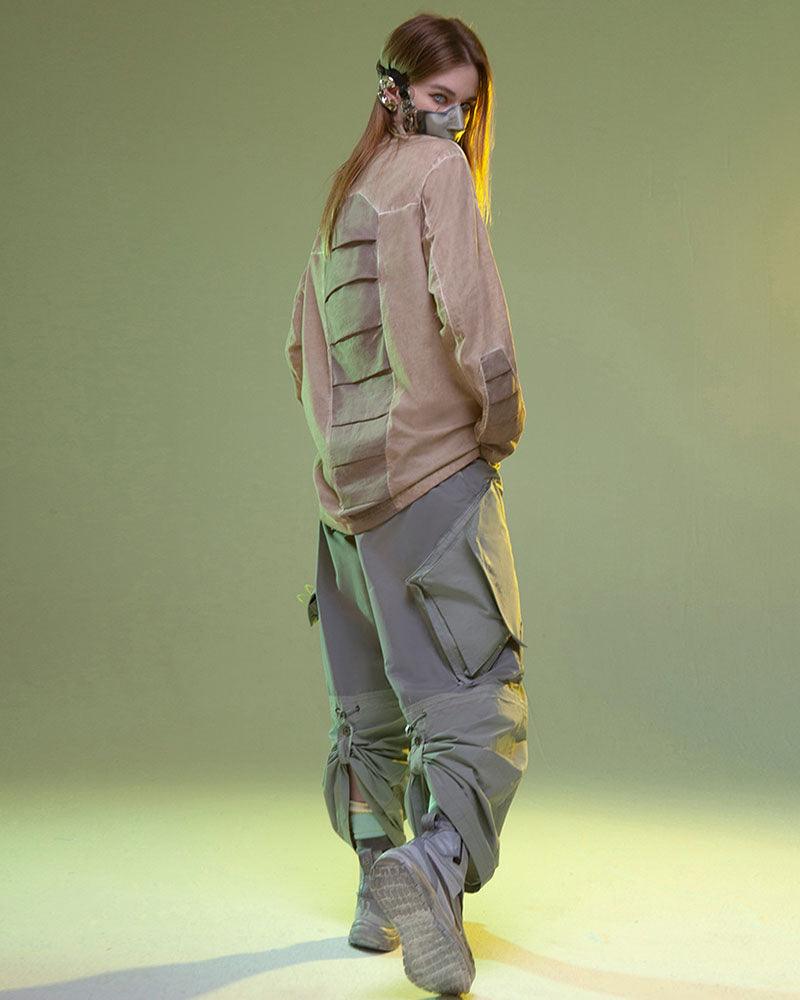 Cyberpunk 3D Cut Dyed Washed Sweatshirt - Techwear Official