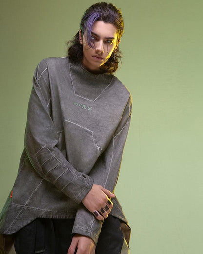 Cyberpunk 3D Cut Dyed Washed Sweatshirt - Techwear Official