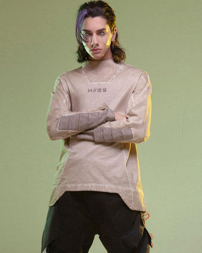 Cyberpunk 3D Cut Dyed Washed Sweatshirt - Techwear Official