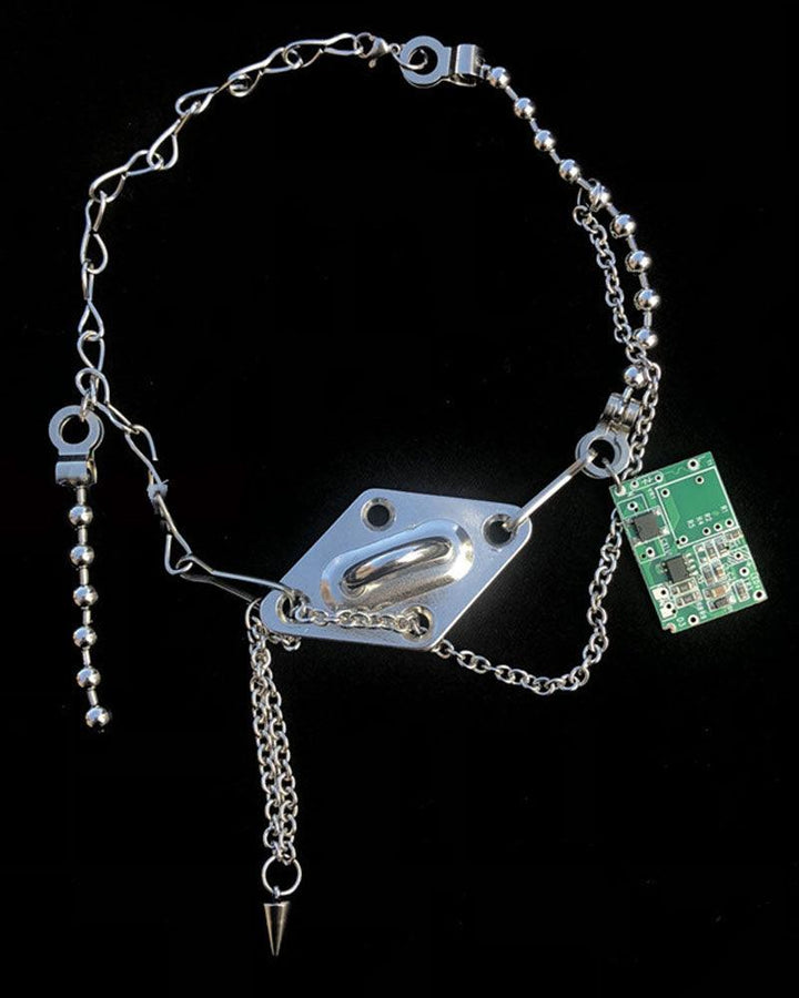 Cyberpunk Futuristic Circuit Board Necklace - Techwear Official