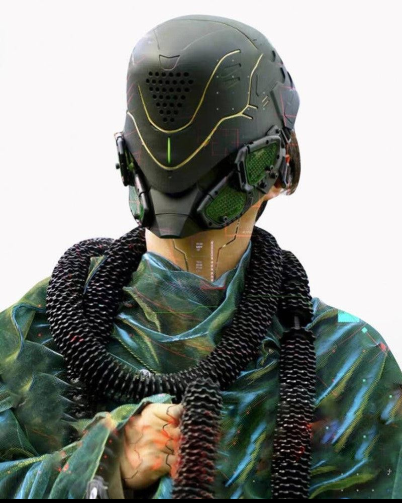 Mech Ares Futuristic Cyberpunk Helmet