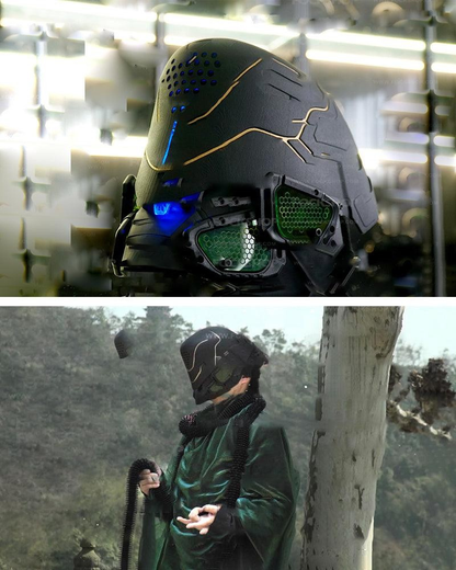 Mech Ares Futuristic Cyberpunk Helmet