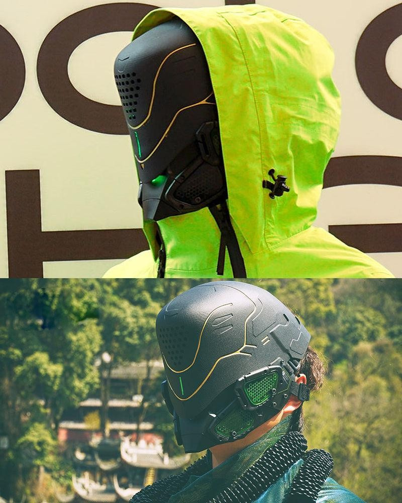 Mech Ares Futuristic Cyberpunk Helmet, for Men, Size Onesize, Black