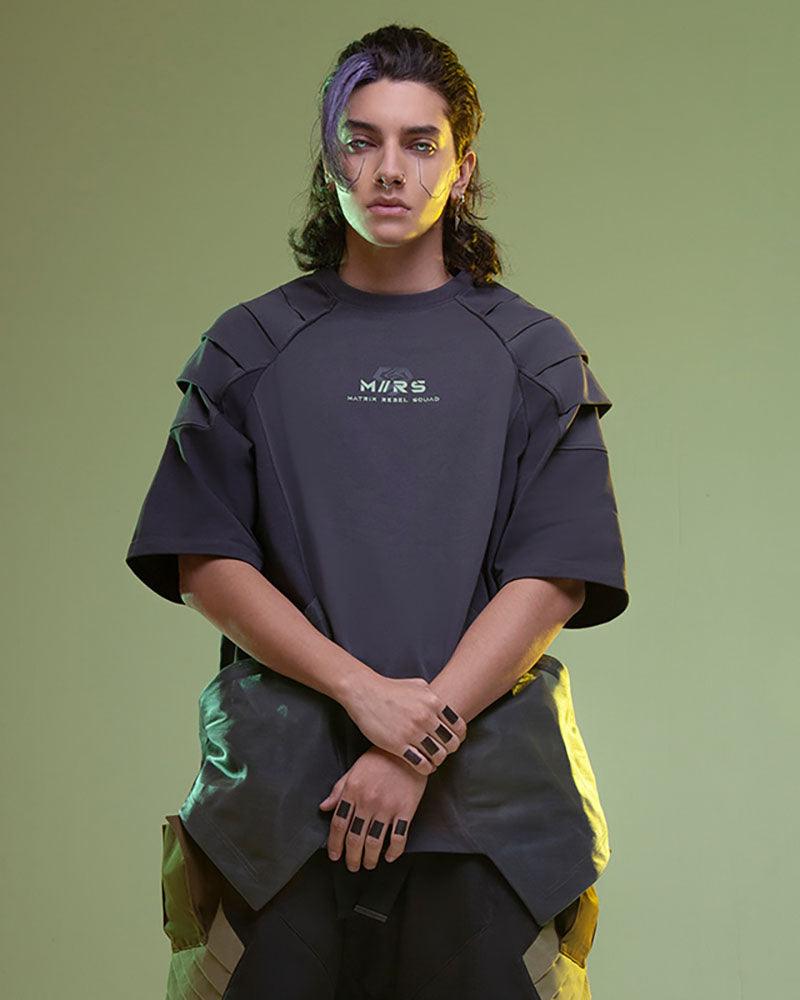 Cyberpunk Mech Patch T-Shirt - Techwear Official