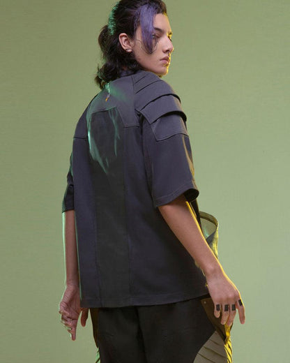 Cyberpunk Mech Patch T-Shirt - Techwear Official