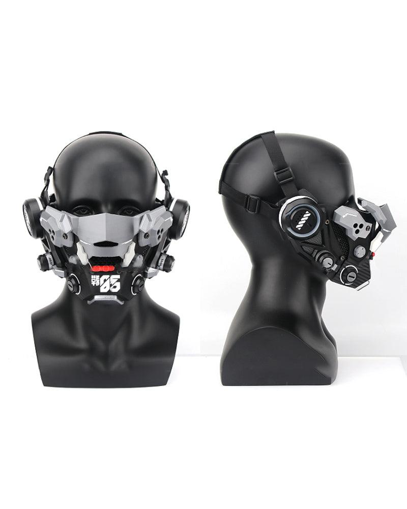 gas mask style motorcycle helmet Cyberpunk Mesh Half Face Mask – Techwear Official