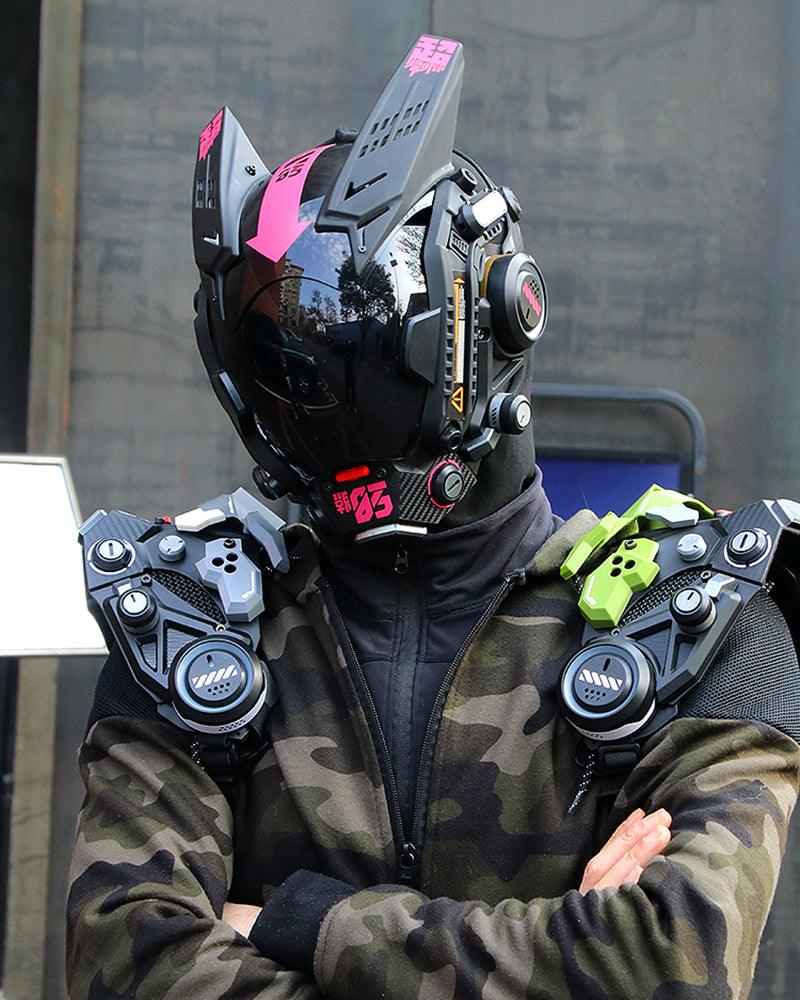cyberpunk motorcycle helmet gas mask Cyberpunk Mesh Half Face Mask – Techwear Official