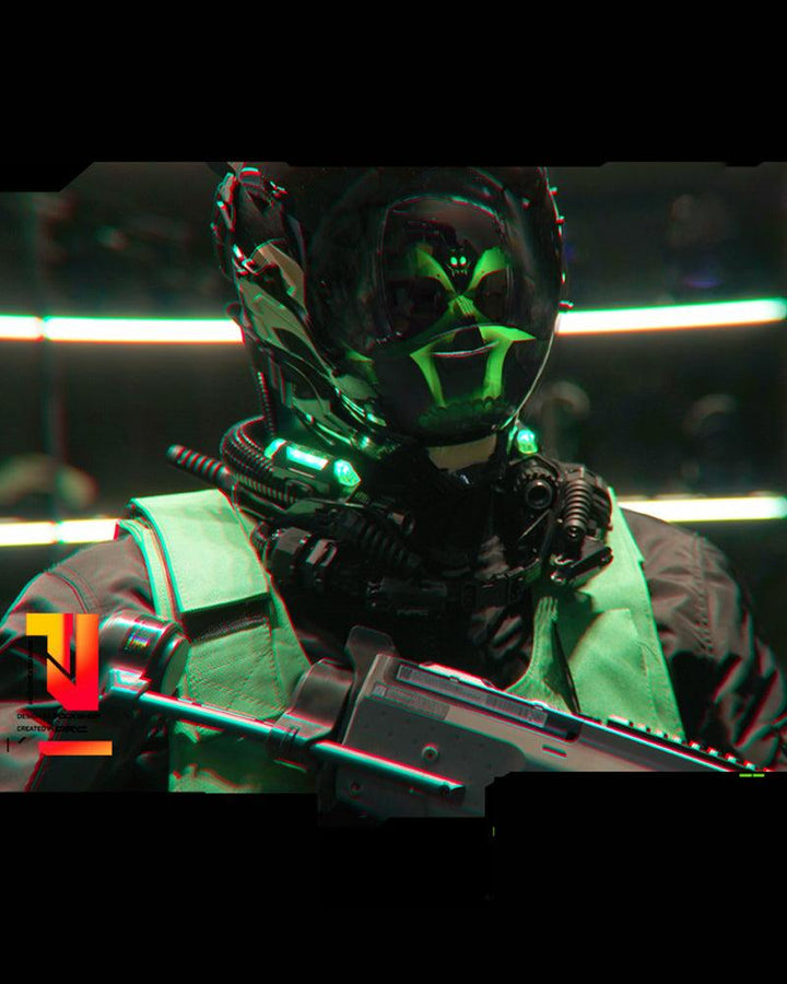 Cyberpunk Punisher Glowing Mask - Techwear Official