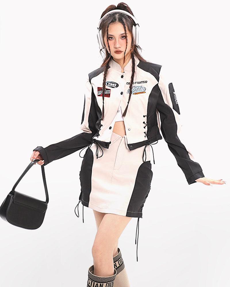 Cyberpunk Racing Jacket Skirt Set – Techwear Official