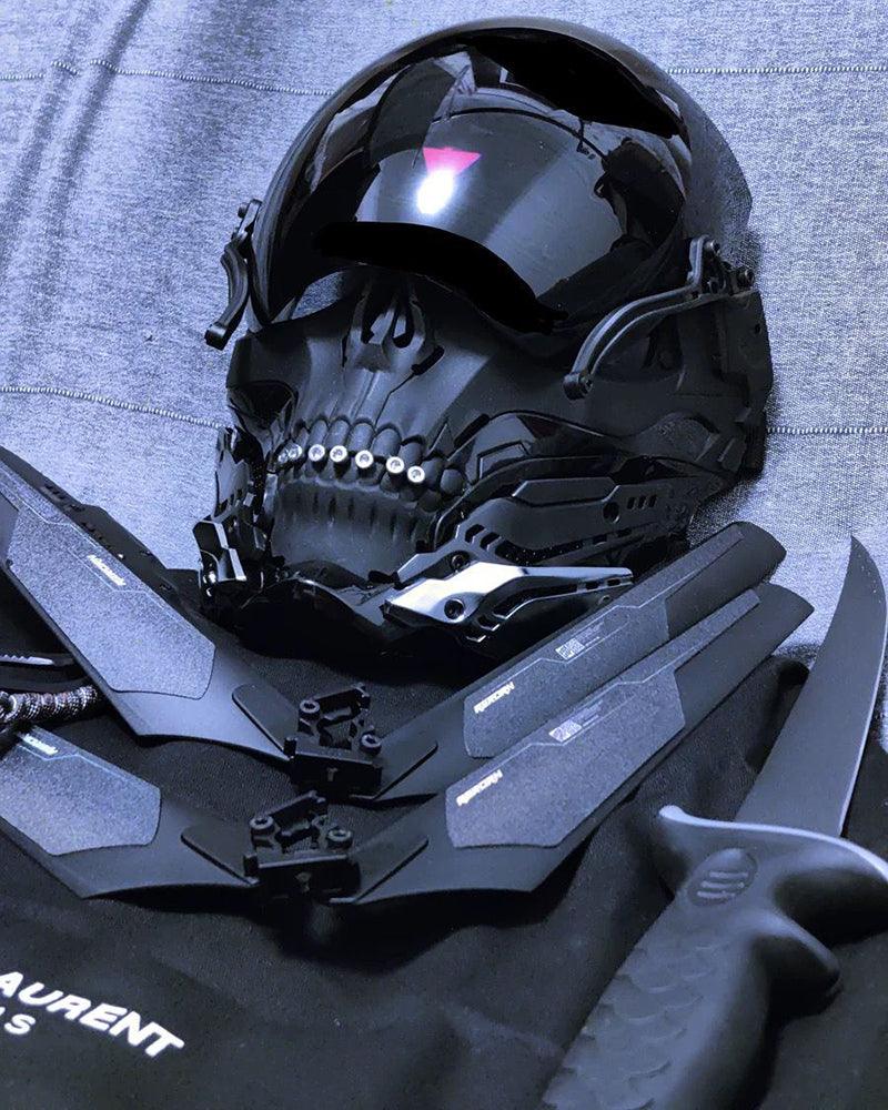 Extradimensional Judge Cyberpunk Skull Glowing Mask - Techwear Official