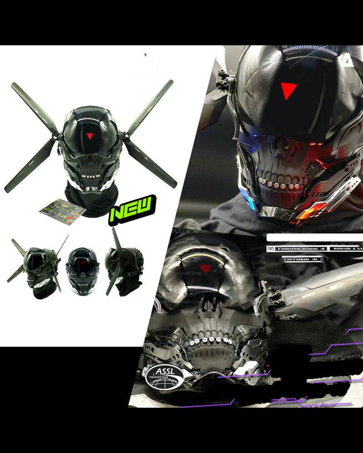 Extradimensional Judge Cyberpunk Skull Glowing Mask - Techwear Official