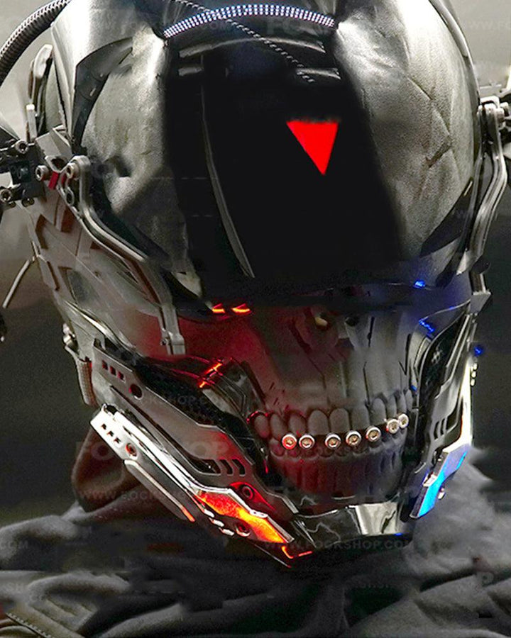 Extradimensional Judge Cyberpunk Skull Glowing Mask - Techwear Official