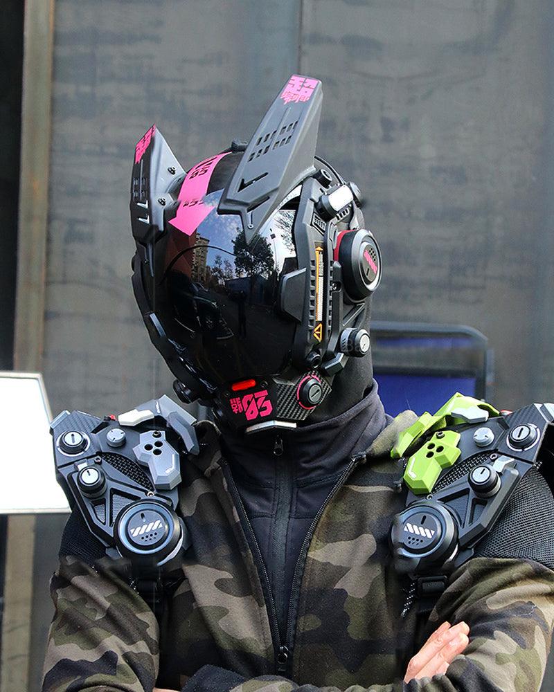 Futuristic Cosplay Cyberpunk Helmet Mask, Size Onesize, Black