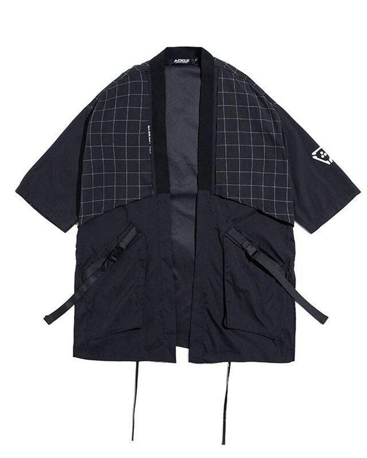 Darkwear Embroidery Ribbon Samurai Kimono - Techwear Official