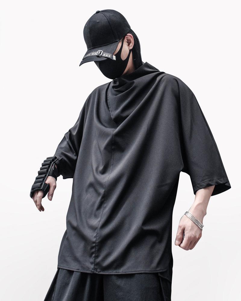 Techwear T-shirts,tactical shirt,mens black tees,cargo t-shirt men&