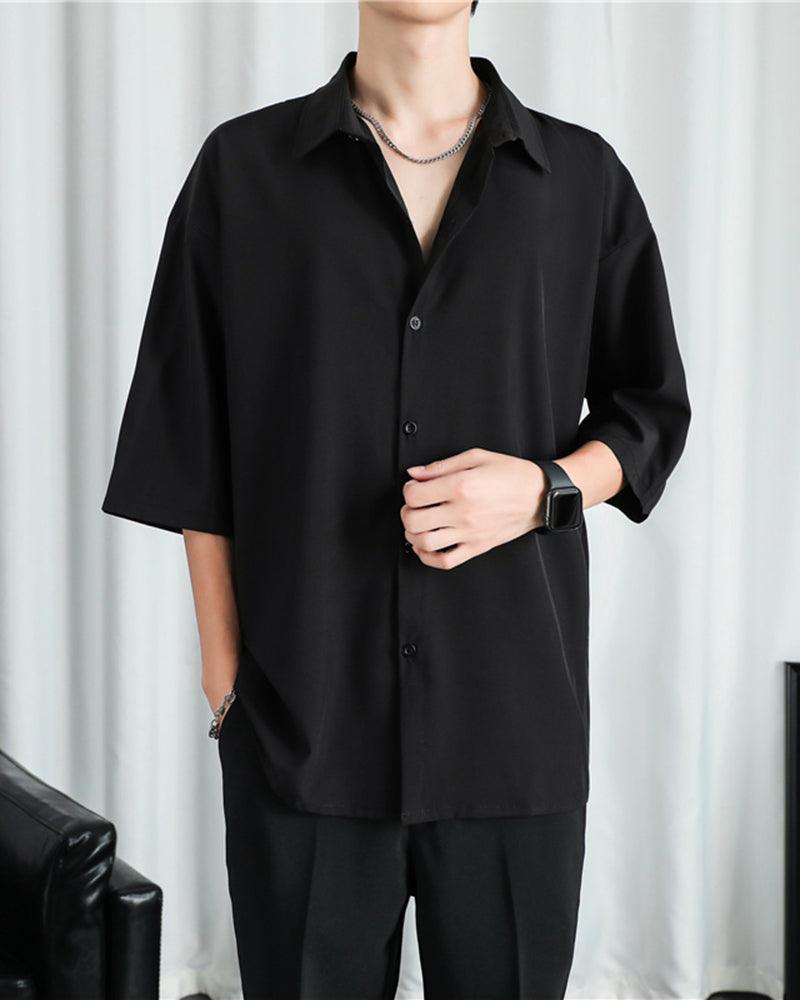 Summer Coffee Ice Silk Shirt - Techwear Official