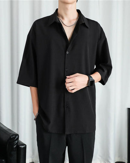 Summer Coffee Ice Silk Shirt - Techwear Official