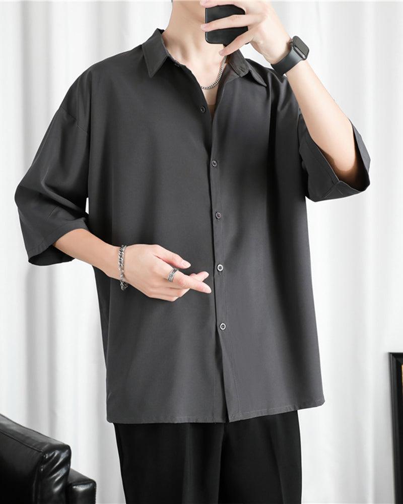 Summer Coffee Ice Silk Shirt - Techwear Official