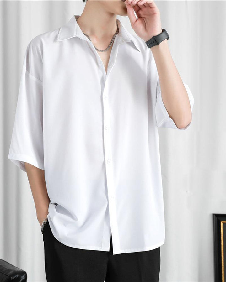 Summer Coffee Ice Silk Shirt - Techwear Official