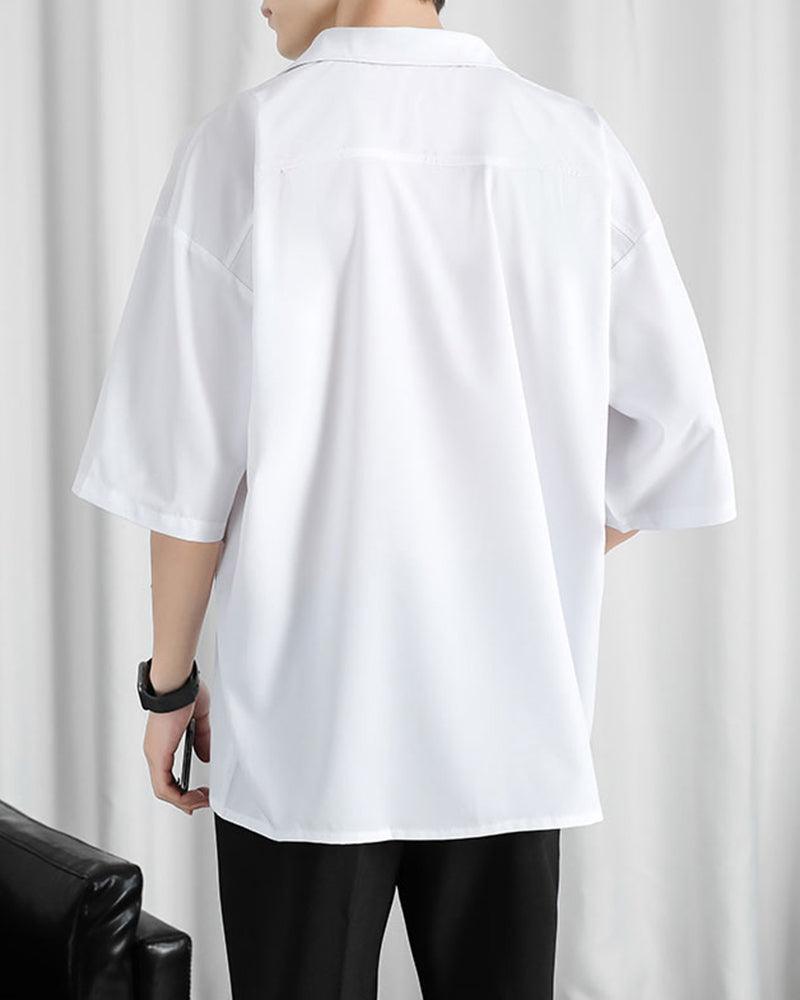Summer Coffee Ice Silk Shirt - Techwear Official