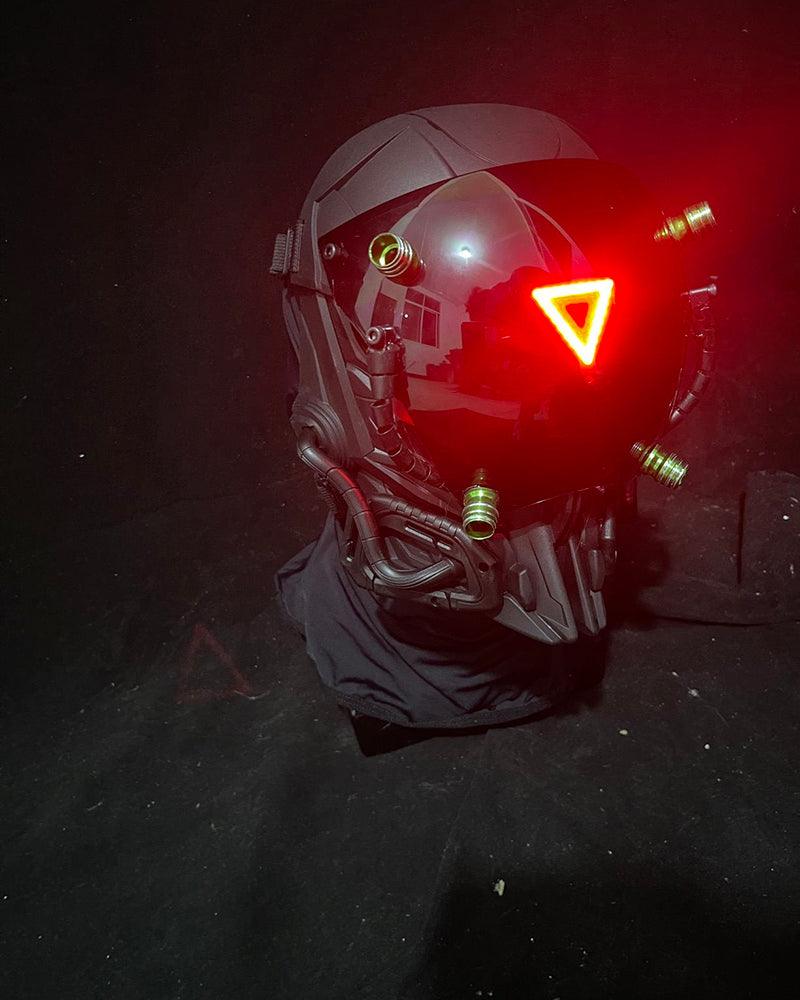 cyberpunk motorcycle helmet gas mask Techwear LED Cyberpunk Helmet Mask