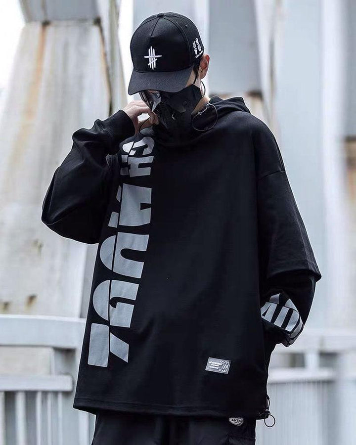 Fade To Black Long Sleeve Hoodie - Techwear Official