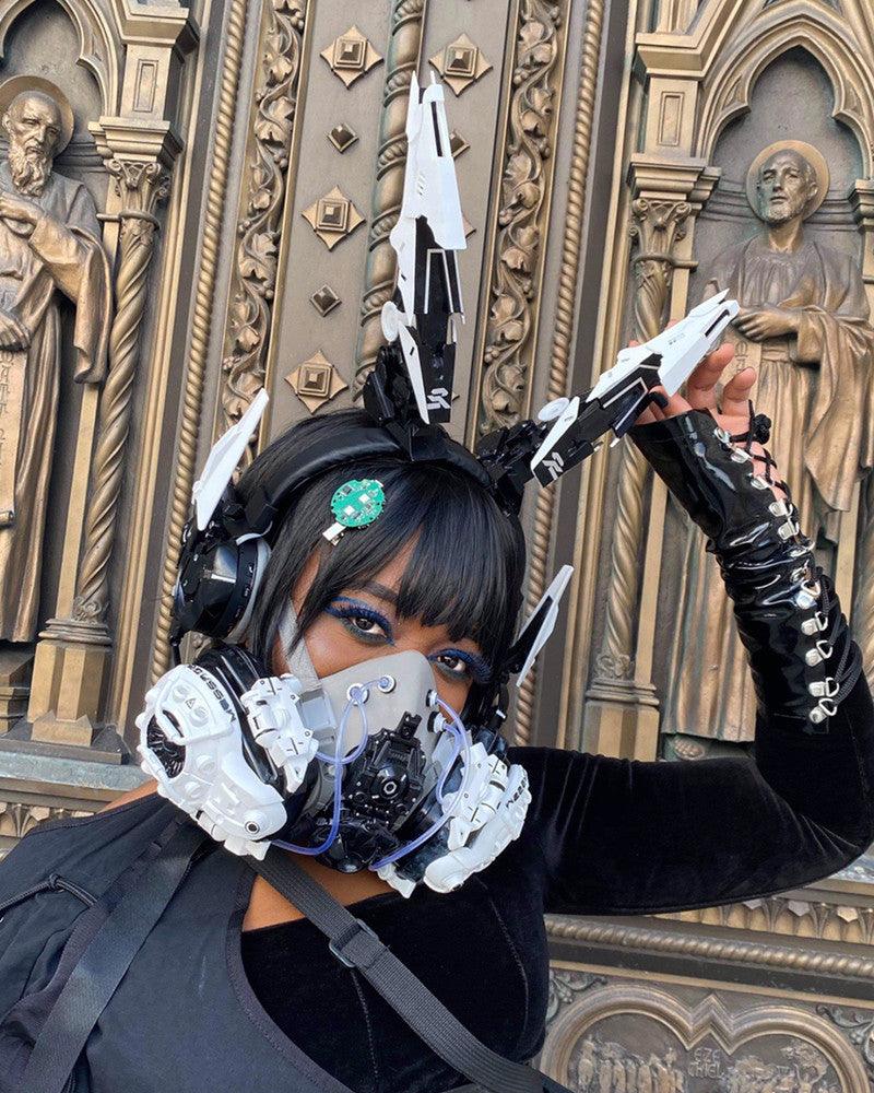 Fallen Angel Cyberpunk Headband And Mask (Sold Separately) - Techwear Official