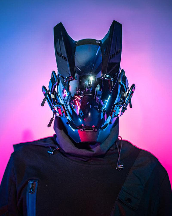Masque Cyberpunk LED Oni