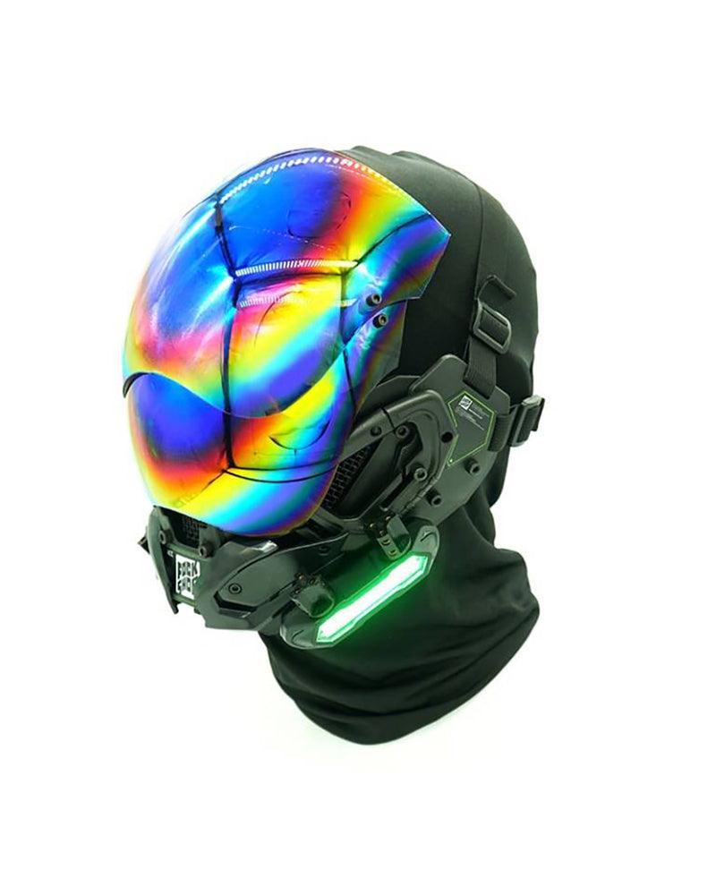 cyberpunk motorcycle helmets Fast and Furious LED Cyberpunk Helmet Mask - Black - Adjustable PVC - Includes Balaclava