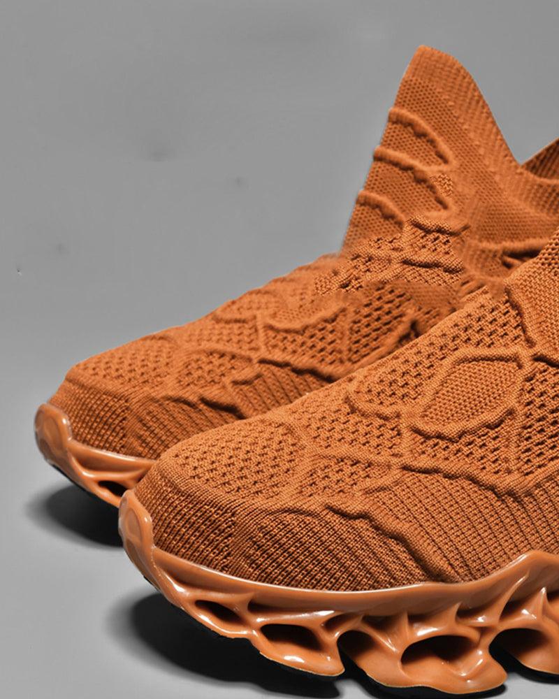 Flame Burning Casual Knit Sneakers - Techwear Official