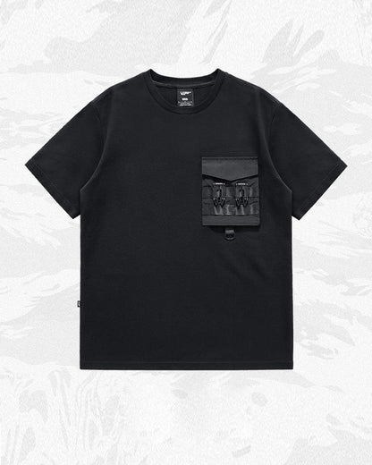 Techwear T-shirts,tactical shirt,mens black tees,cargo t-shirt men&