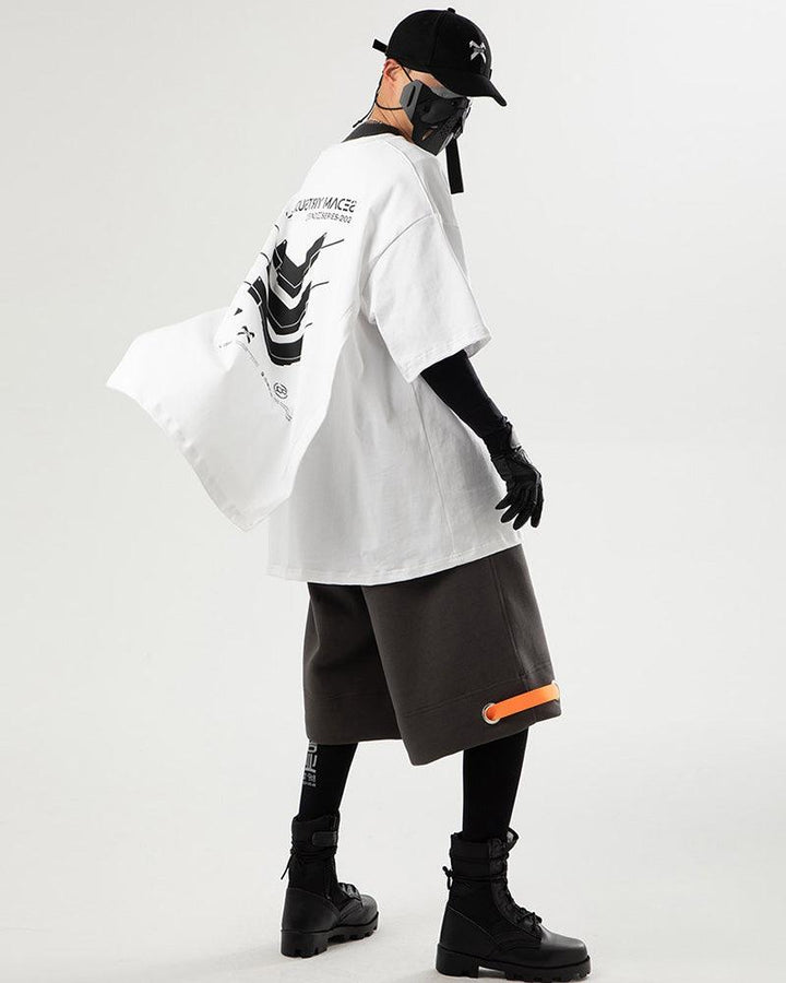 Functional Fake Two-piece Cape T-shirt - Techwear Official