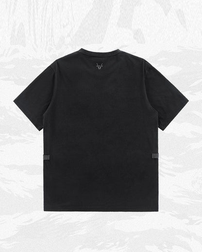 Techwear T-shirts,tactical shirt,mens black tees,cargo t-shirt men&