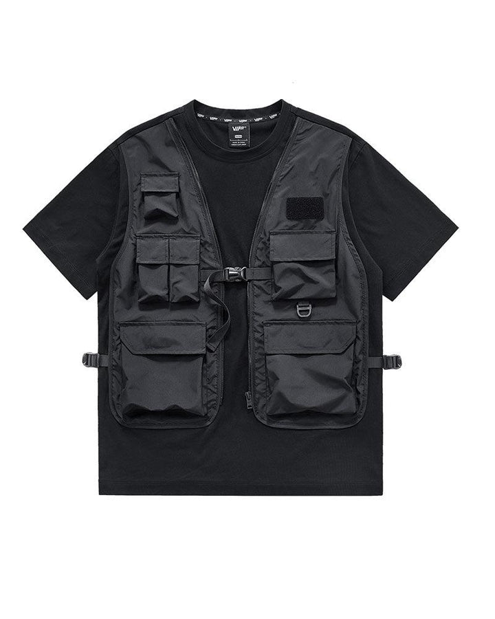 Functional Fake Two Vest Cargo T-Shirt - Techwear Official
