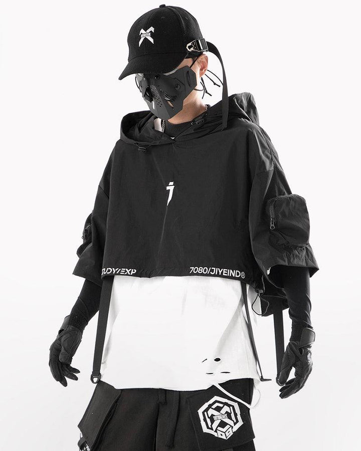 Functional Hooded Short Cape - Techwear Official