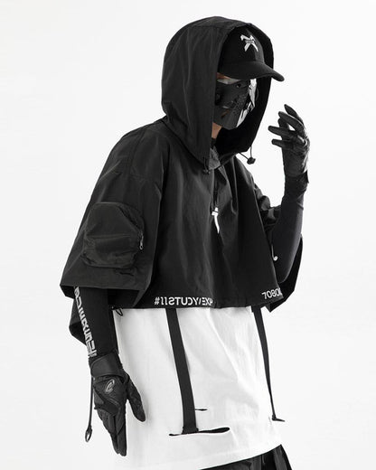 Functional Hooded Short Cape - Techwear Official