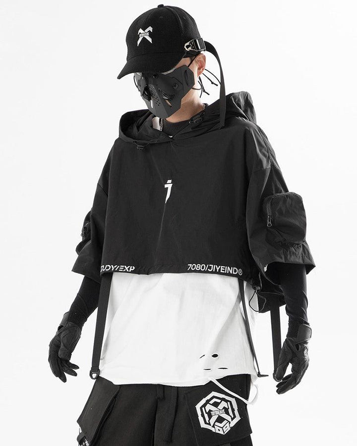 Functional Hooded Short Cape - Techwear Official