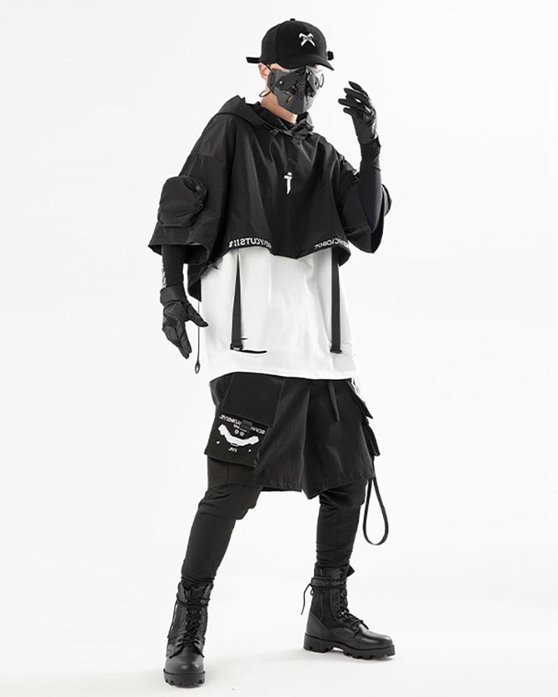 Functional Hooded Short Cape - Techwear Official